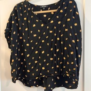 Madewell short sleeve floral blouse